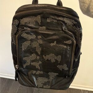 MCM Black Studded Backpack Lion 🦁
